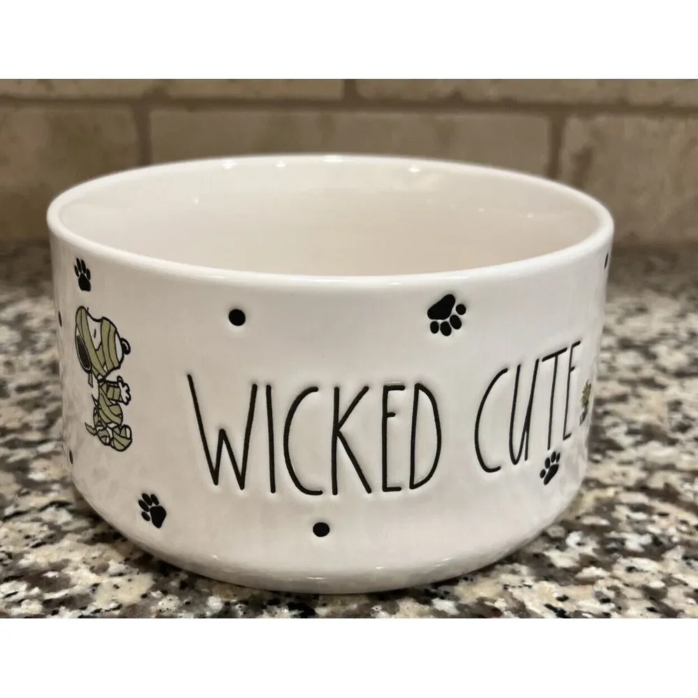 NEW PEANUTS RAE DUNN‎ 2023 HALLOWEEN SNOOPY Mummy DOG BOWL 